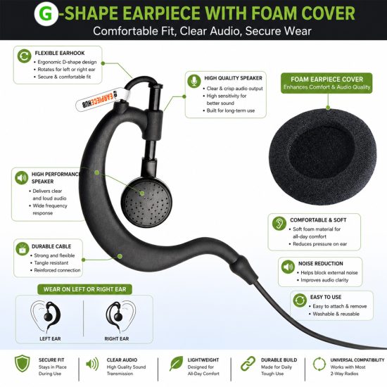 G shape Kenwood Earpiece