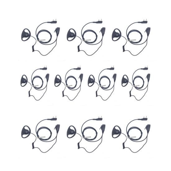 Pack of 10-D shape Baofeng 2 Pin Radio Earpiece