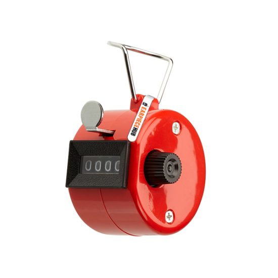 Hand Clicker 4 Digit Number Counter - Red