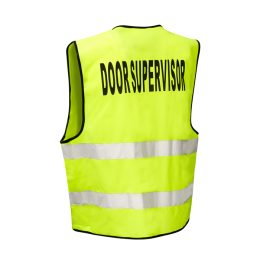 Door Supervisor - High Visibility Safety Vest High Visibility Sleeveless Waistcoat