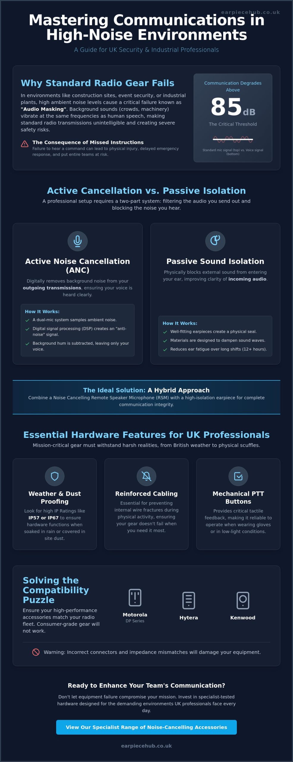 Best Noise Cancelling Remote Speaker Microphones & Earpieces: Professional UK Guide 2026