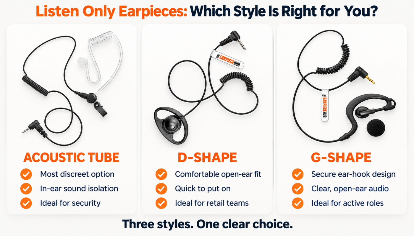 Listen-Only Earpiece for radio